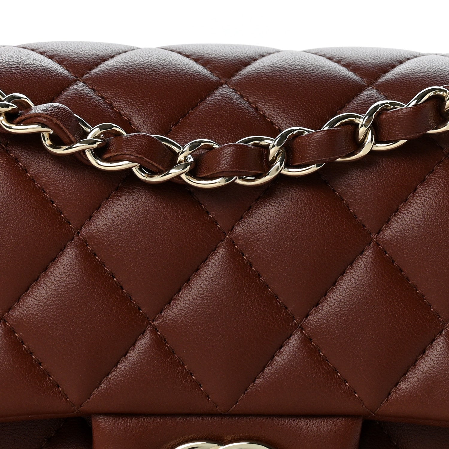 Chanel Lambskin Quilted Small Double Flap Dark Brown 8 of 11