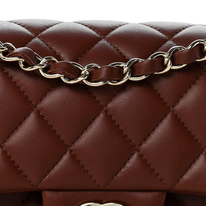 Chanel Lambskin Quilted Small Double Flap Dark Brown 8 of 11