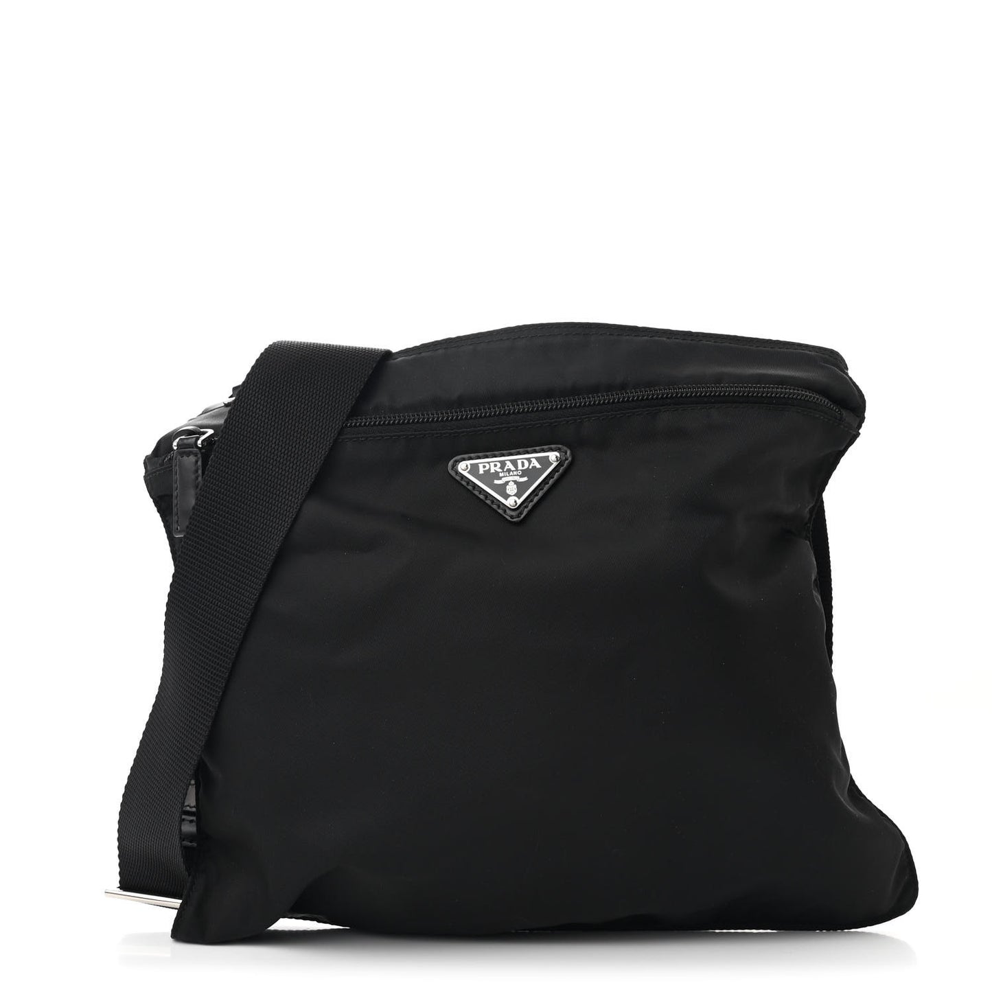 Nylon Vela Flat Messenger Bag Black