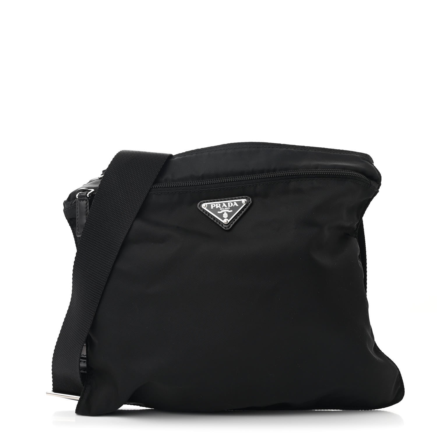 Prada Nylon Vela Flat Messenger Bag Black 1 of 10