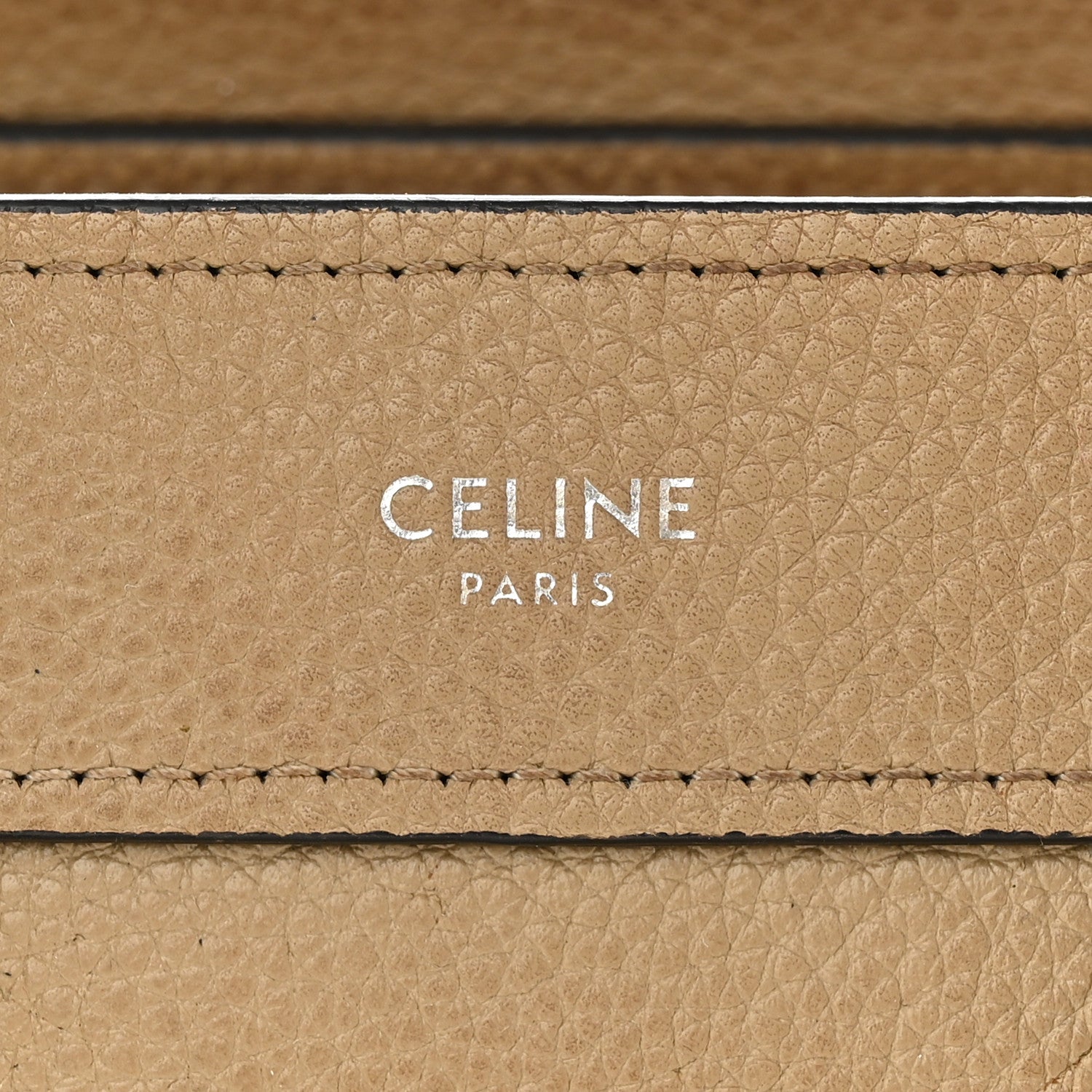 Celine Drummed Calfskin Nano Luggage Dune 6 of 15