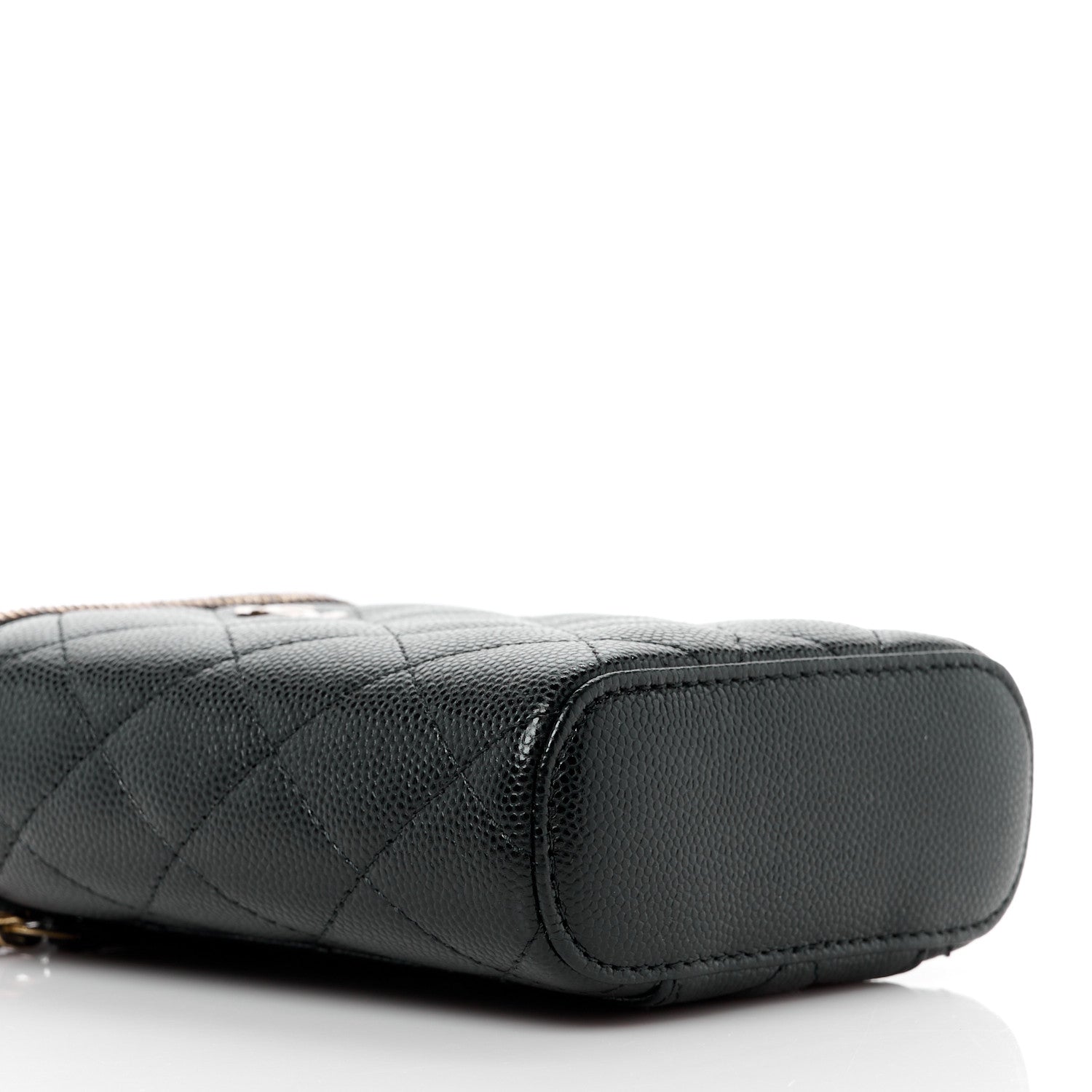 Chanel Caviar Quilted Small Vertical Coco Beauty Vanity Case With Chain Black 10 of 12