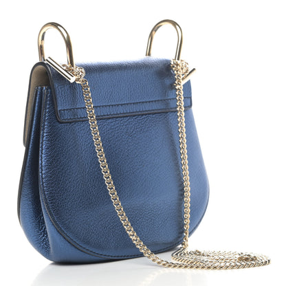 Chloe Metallic Drew Shoulder Bag Blue 2 of 4
