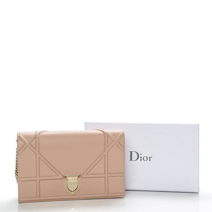 Christian Dior Grained Calfskin Diorama Wallet on Chain Pouch Nude 8 of 8