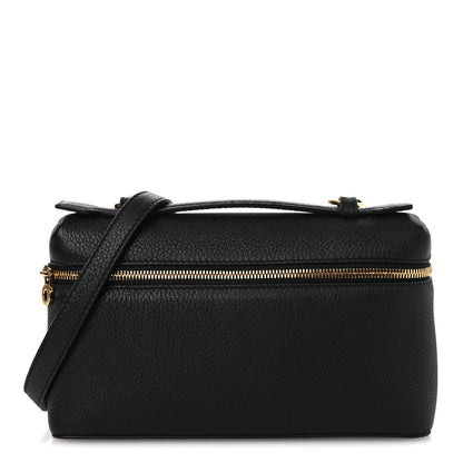 Loro Piana Grained Calfskin L19 Extra Pocket Pouch Black 1 of 8