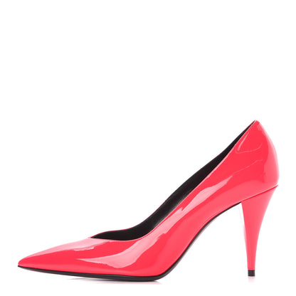 Saint Laurent Patent Calfskin Kiki 85 Pumps 38 Neon Pink 1 of 9