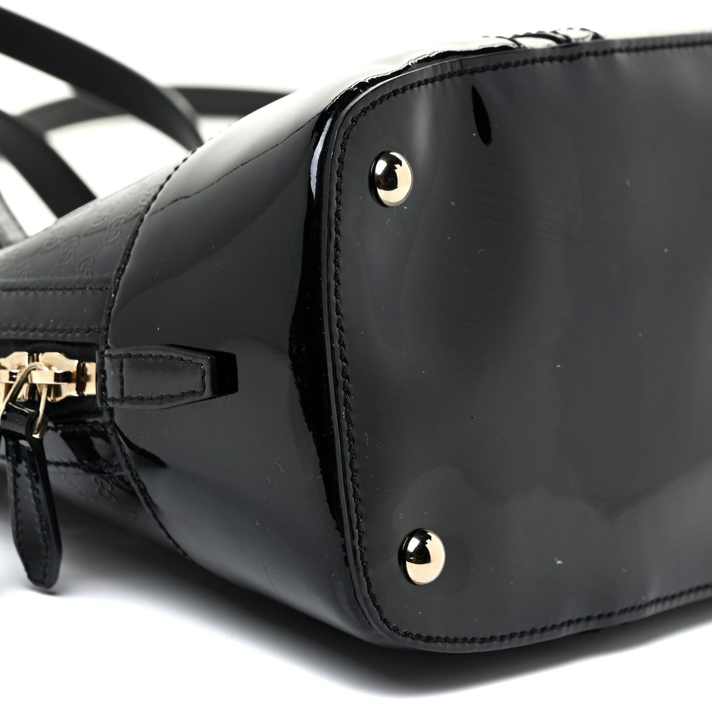 Patent Microguccissima Small Nice Top Handle Dome Bag Black