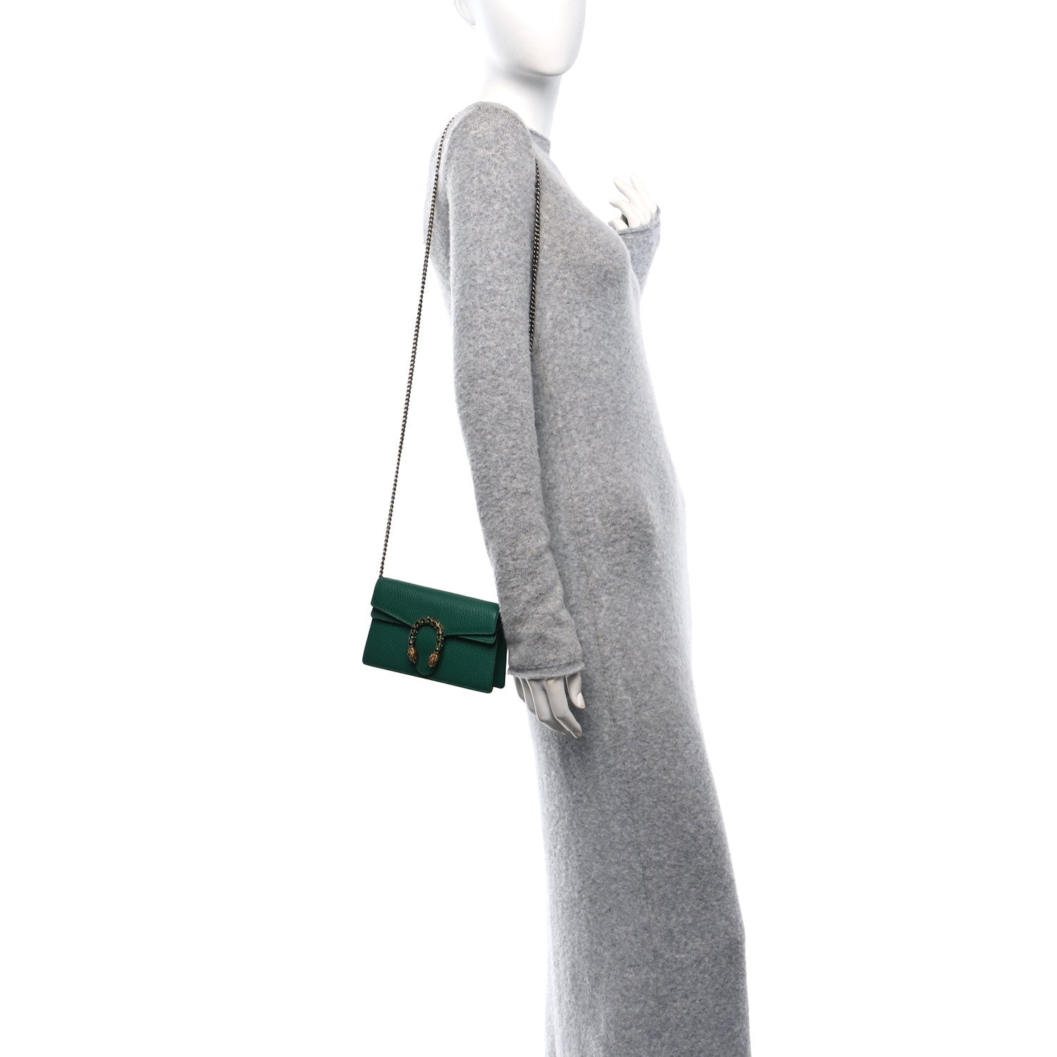 Gucci Dollar Calfskin Crystal Super Mini Dionysus Shoulder Bag Emerald 2 of 9