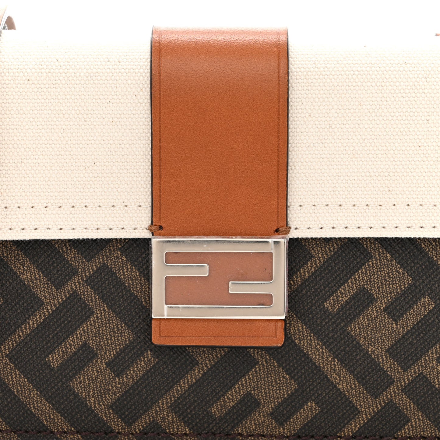 Glazed Fabric Cotton Vitello King Aura FF 1974 Baguette Belt Pouch Tobacco Moro Grezzo Cuoio