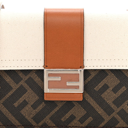Fendi Glazed Fabric Cotton Vitello King Aura FF 1974 Baguette Belt Pouch Tobacco Moro Grezzo Cuoio 8 of 10