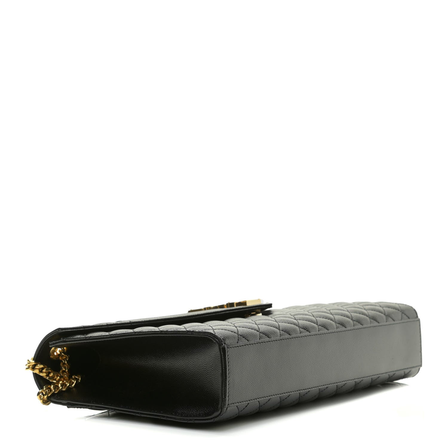 Saint Laurent Grain De Poudre Textured Mixed Matelasse Large Triquilt Monogram Satchel Black 4 of 13