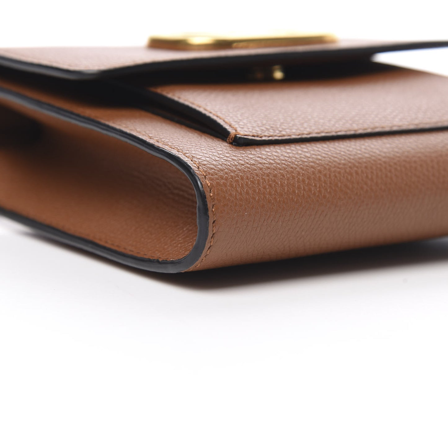 Grainy Calfskin VLogo Crossbody Bag Saddle Brown