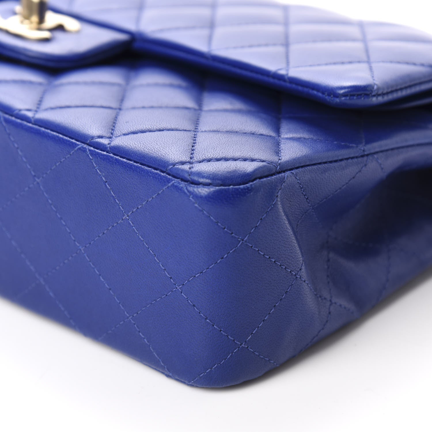 Chanel Lambskin Quilted Medium Double Flap Blue 7 of 14
