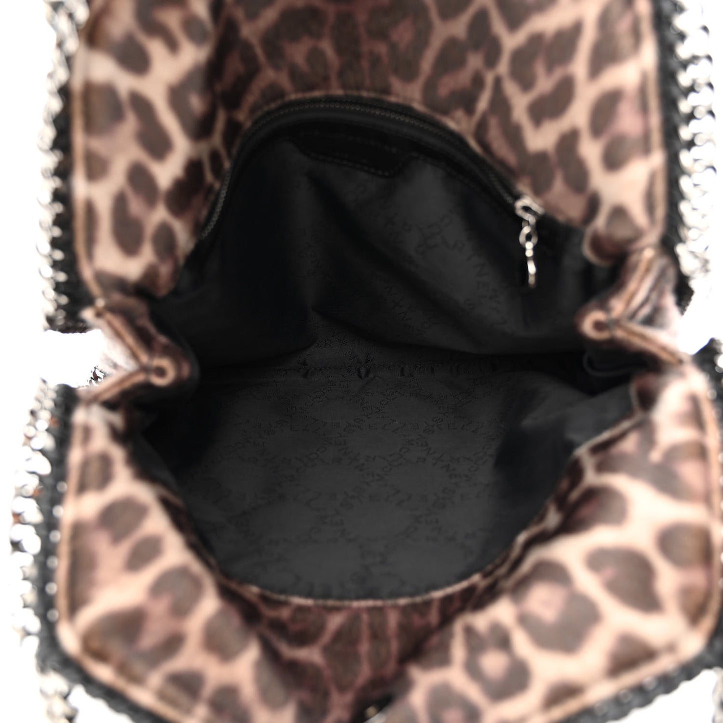 Faux Calf Hair Leopard Print Small Falabella Tote Brown