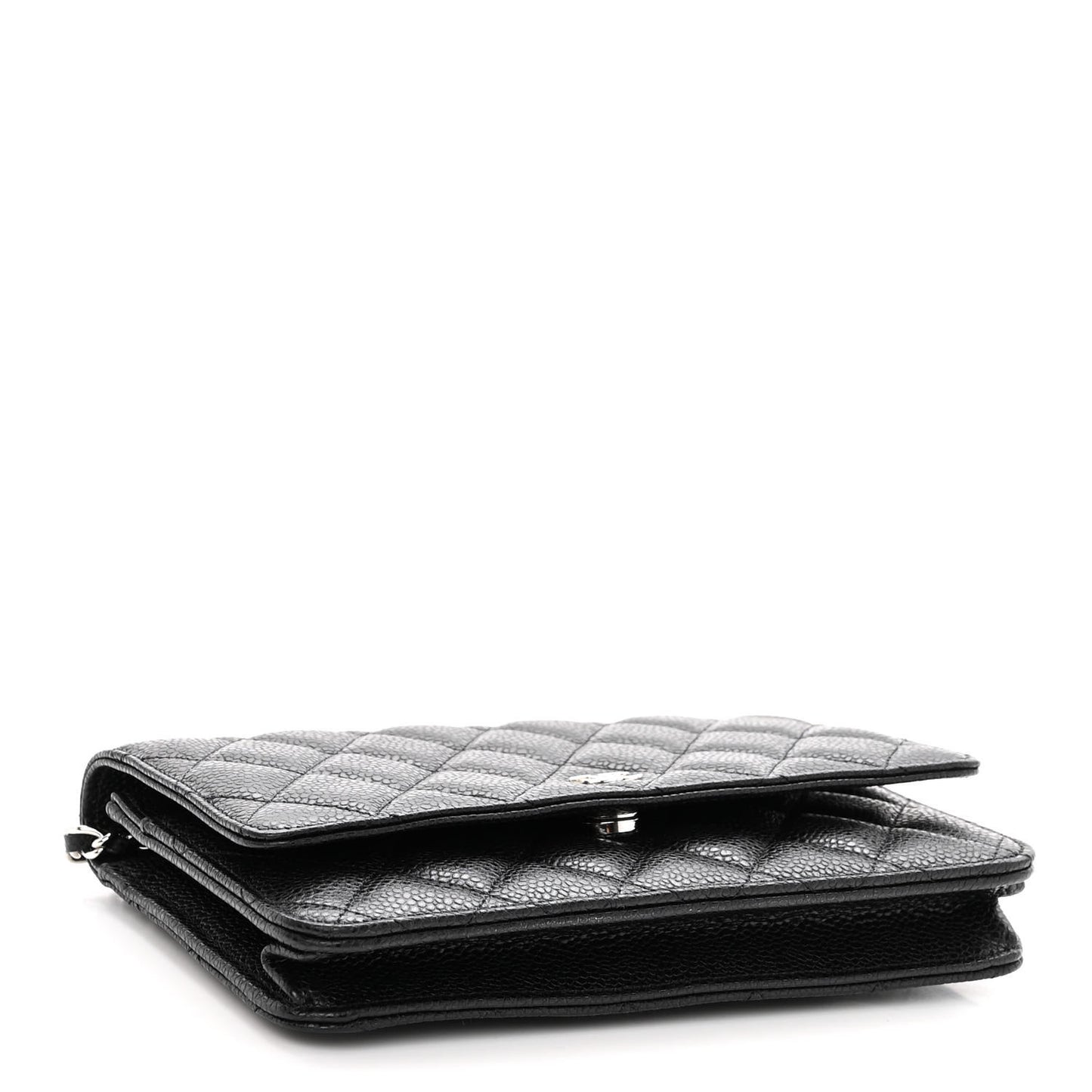 Caviar Quilted Wallet on Chain WOC Black