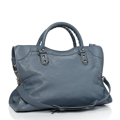 Balenciaga Chevre Silver Metallic Edge Hardware City Bleu Acier 3 of 11