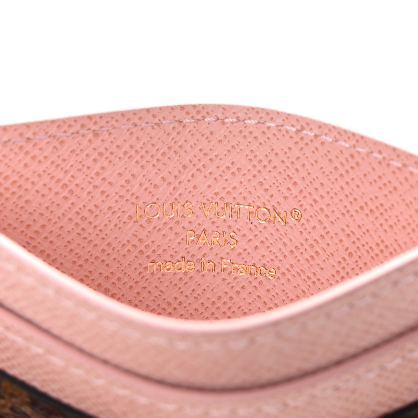 Monogram LV Charms Card Holder Rose Ballerine