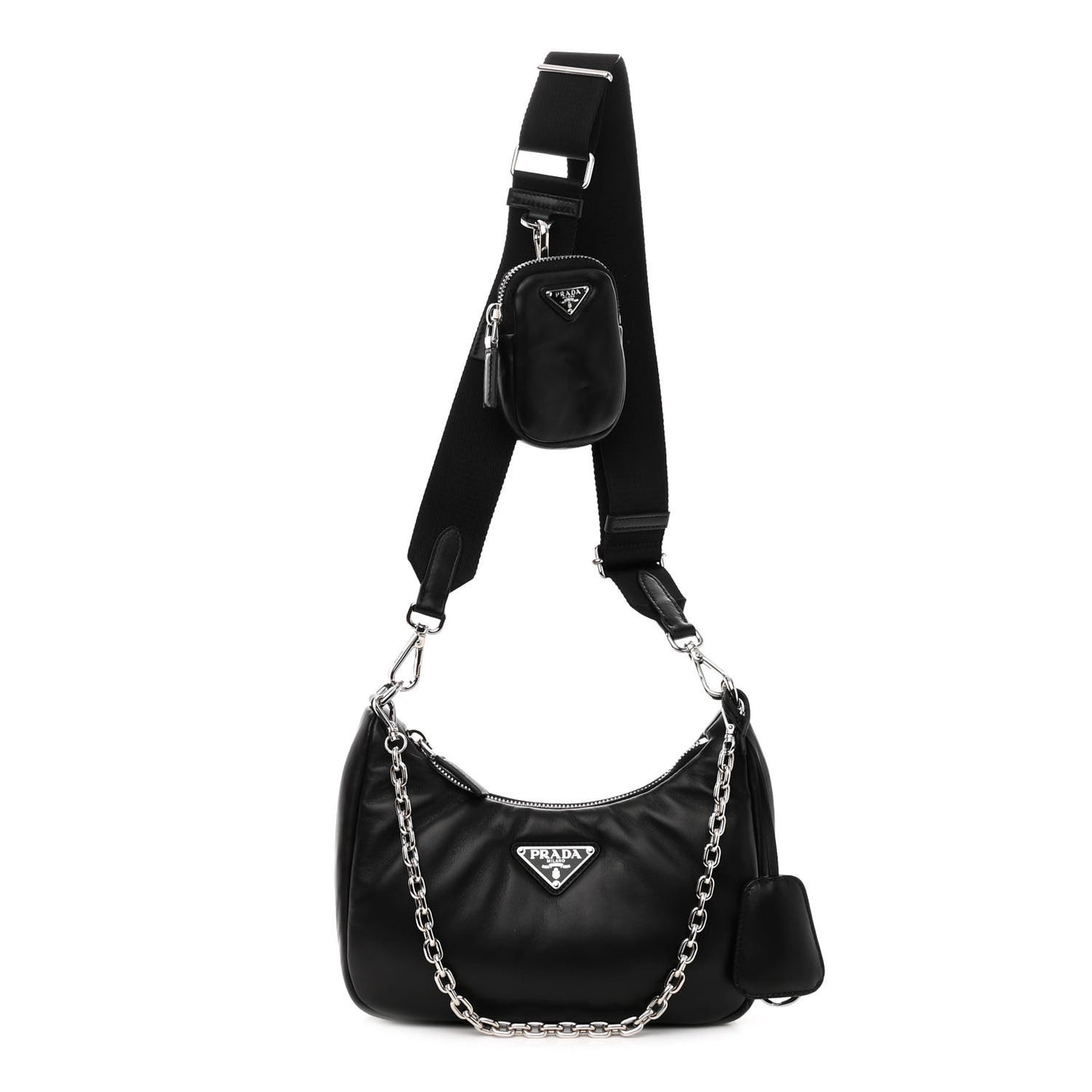 Nappa Soft Padded Re-Edition 2005 Shoulder Bag Black