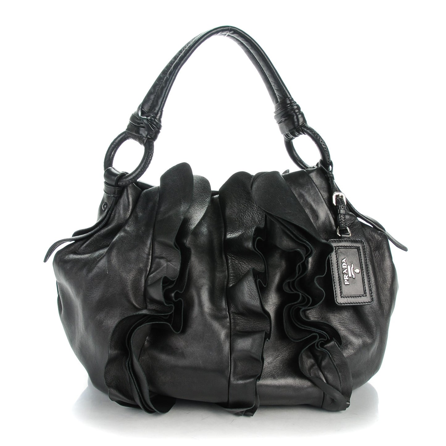 Nappa Ruffle Hobo Nero Black