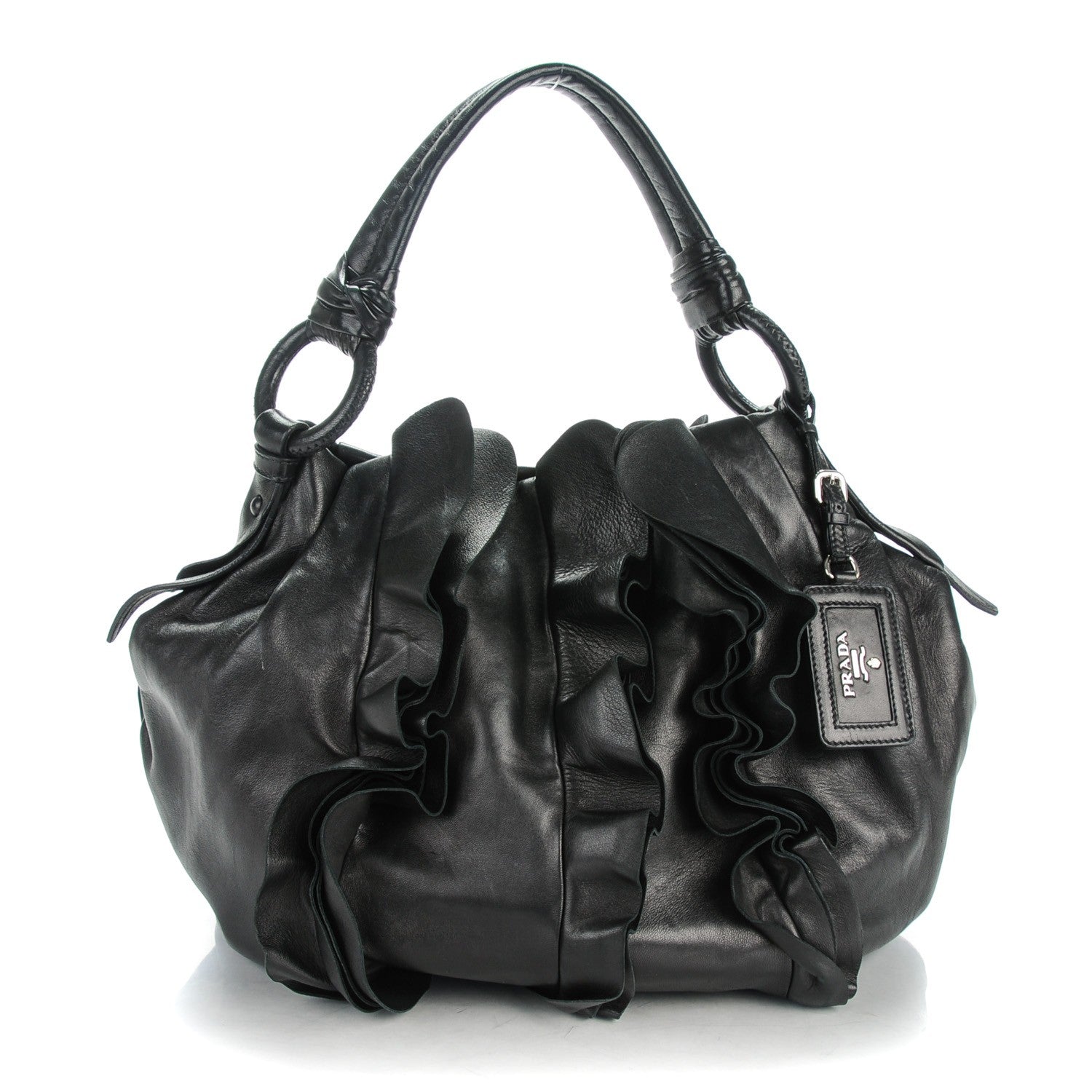 Prada Nappa Ruffle Hobo Nero Black 1 of 9