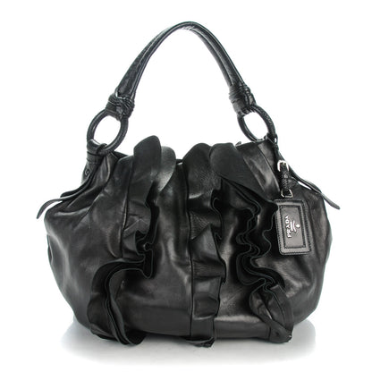 Prada Nappa Ruffle Hobo Nero Black 1 of 9
