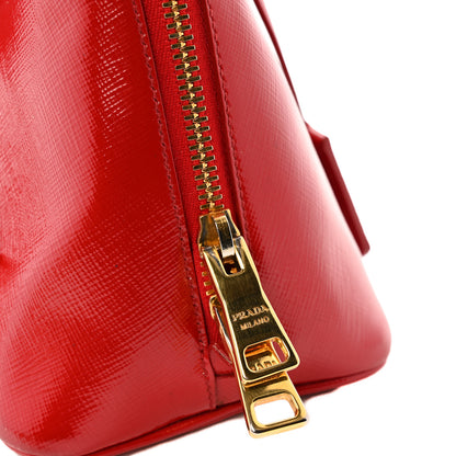 Prada Saffiano Vernice Small Promenade Tote Rosso 12 of 15