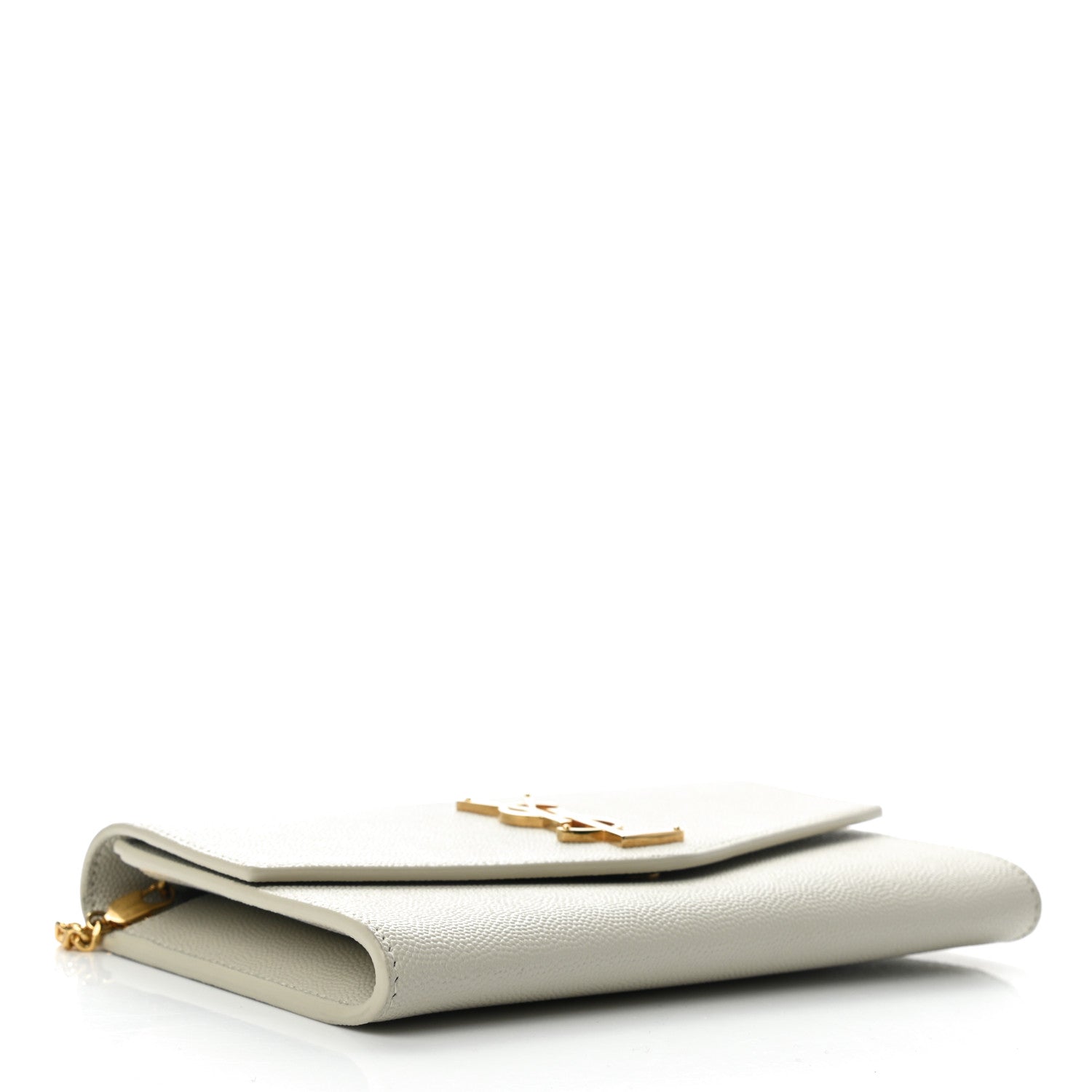 Saint Laurent Grain De Poudre Monogram Uptown Chain Wallet Crema Soft 5 of 8