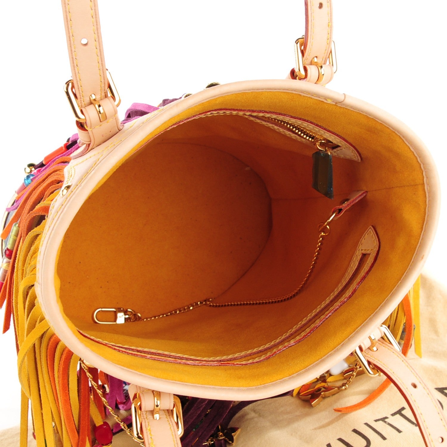 Louis Vuitton Monogram Multicolor Fringe Bucket Black 5 of 7