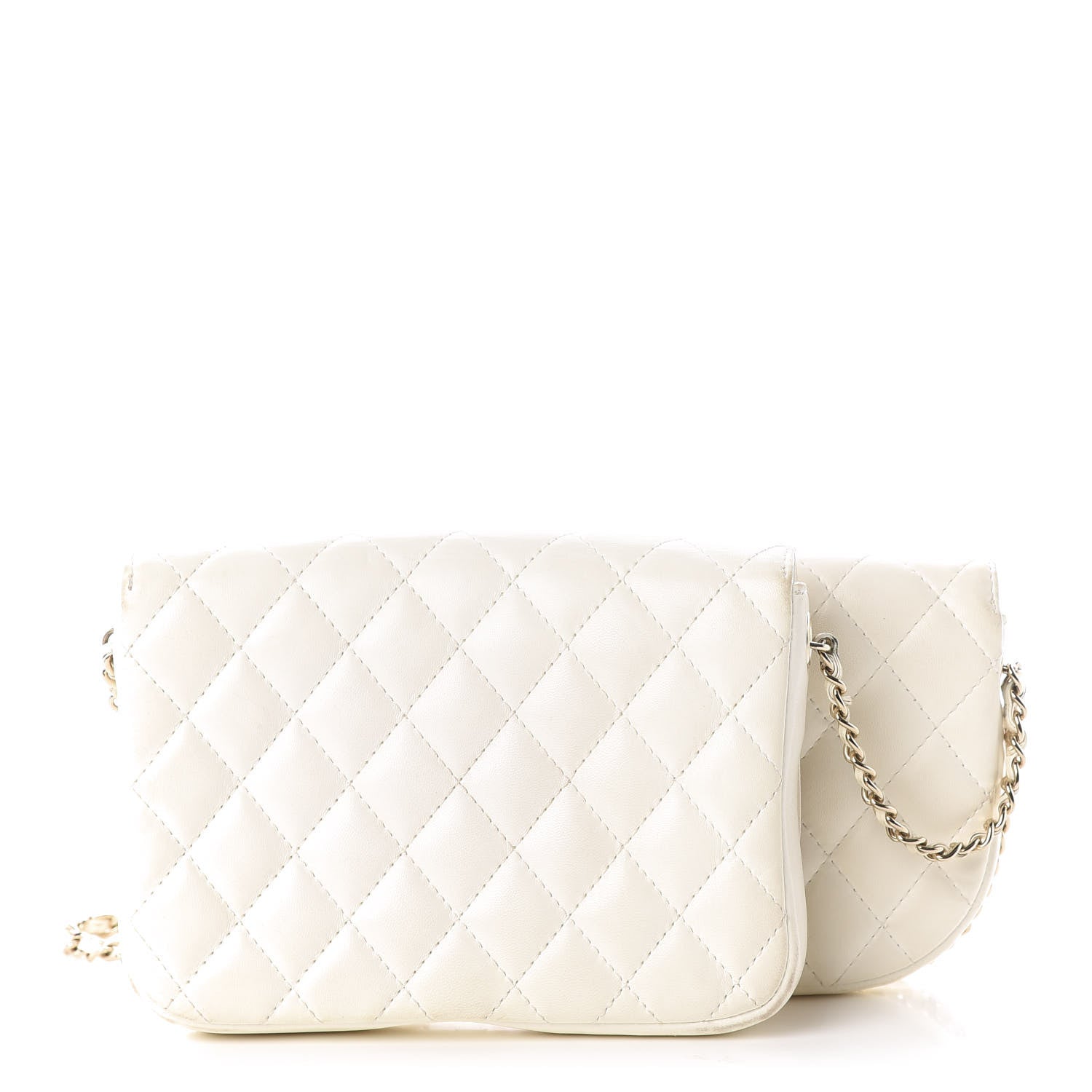 Chanel Lambskin Quilted Side Packs White 3 of 11