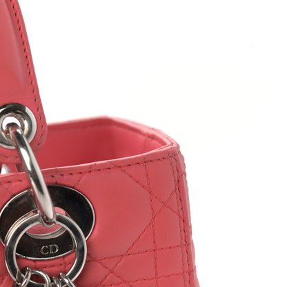 Christian Dior Lambskin Cannage Medium Lady Dior Coral 12 of 12