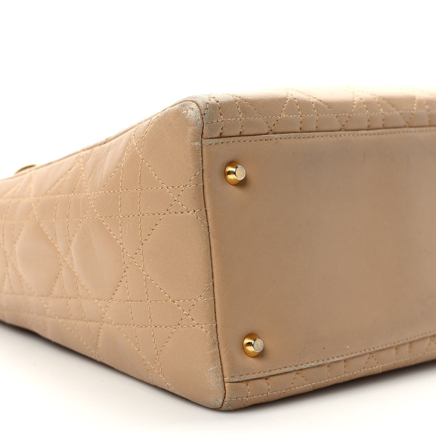 Christian Dior Lambskin Cannage Medium Lady Dior Beige 7 of 11