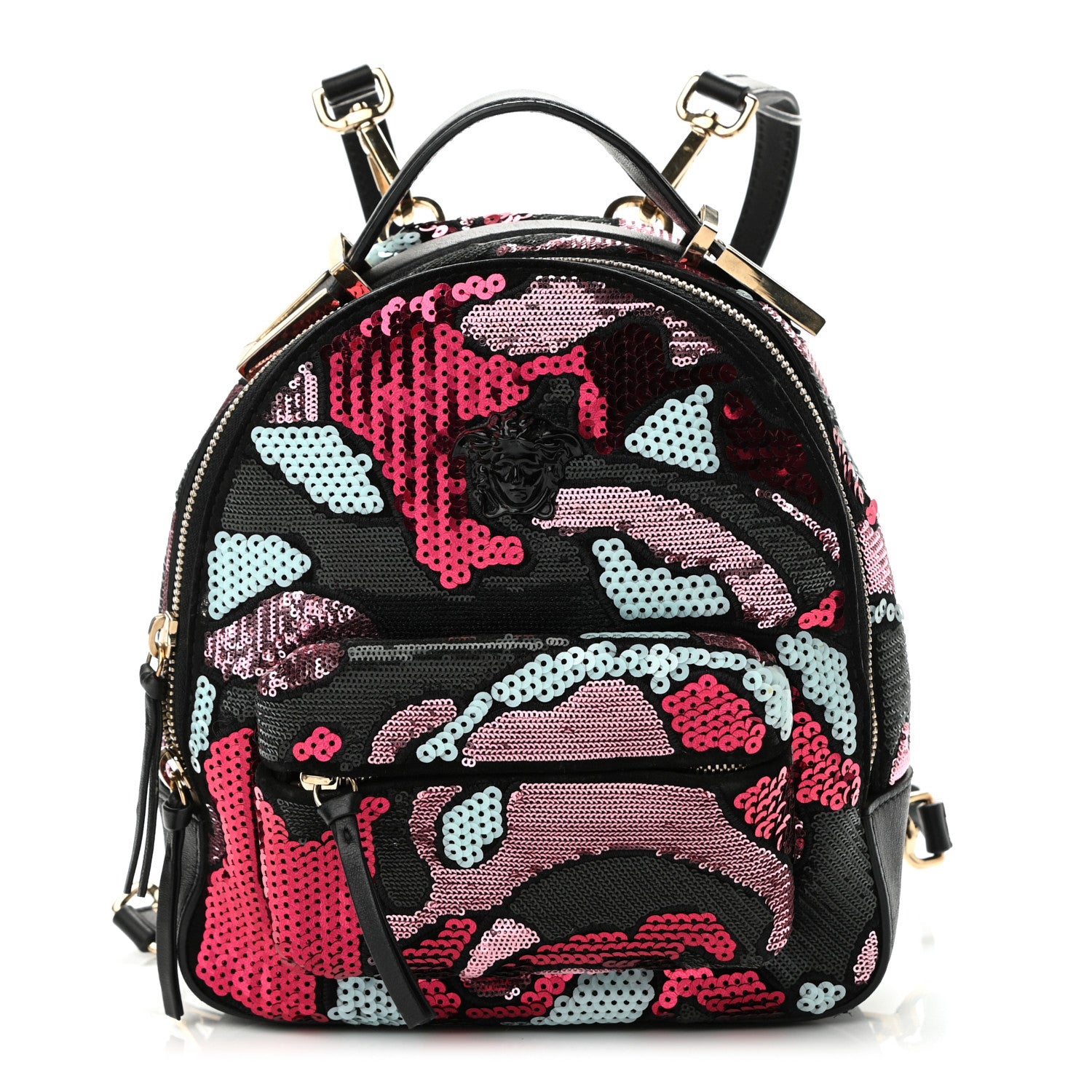 Versace Sequin Mini Palazzo Backpack Black Multicolor 1 of 11