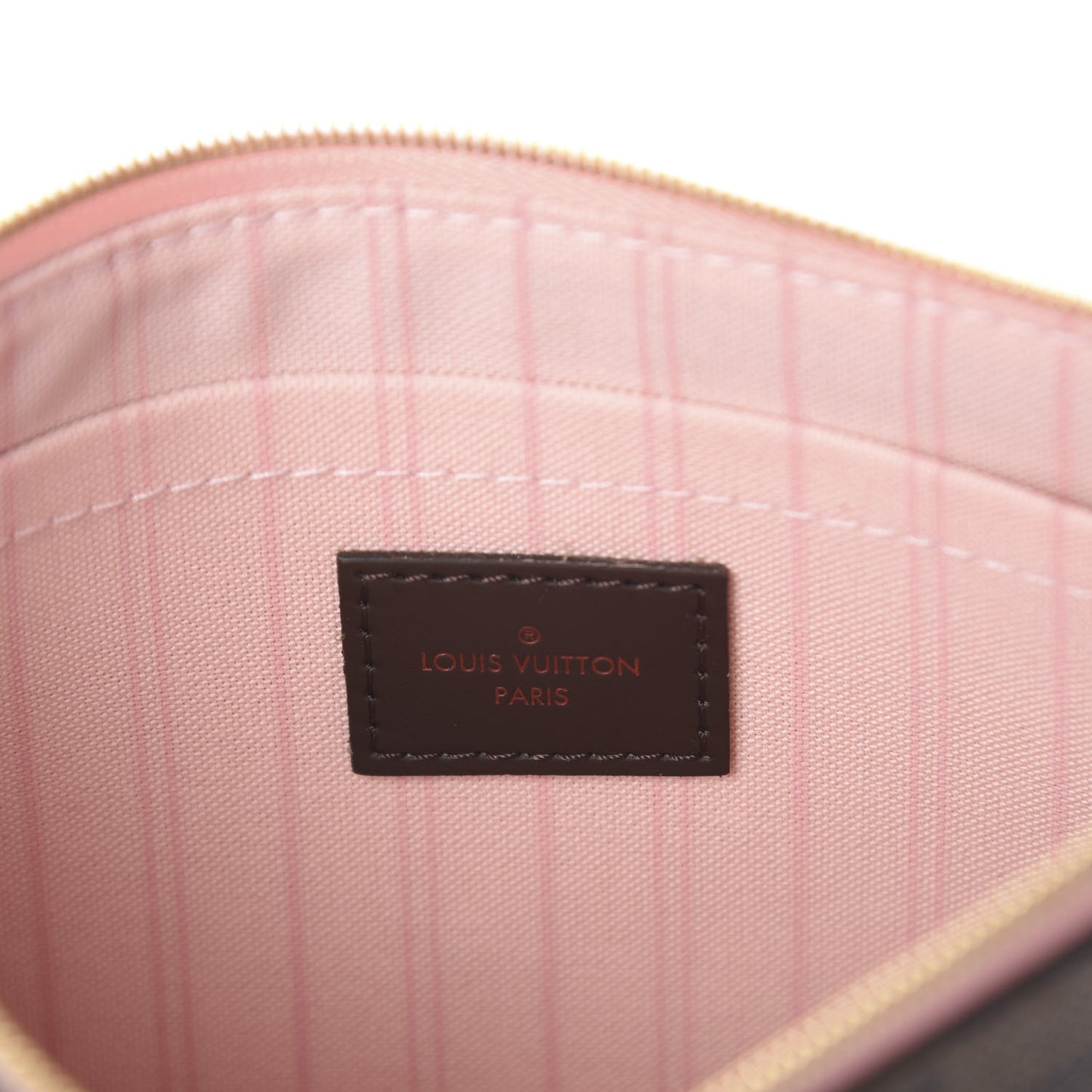 Damier Ebene Neverfull MM GM Pochette Rose Ballerine