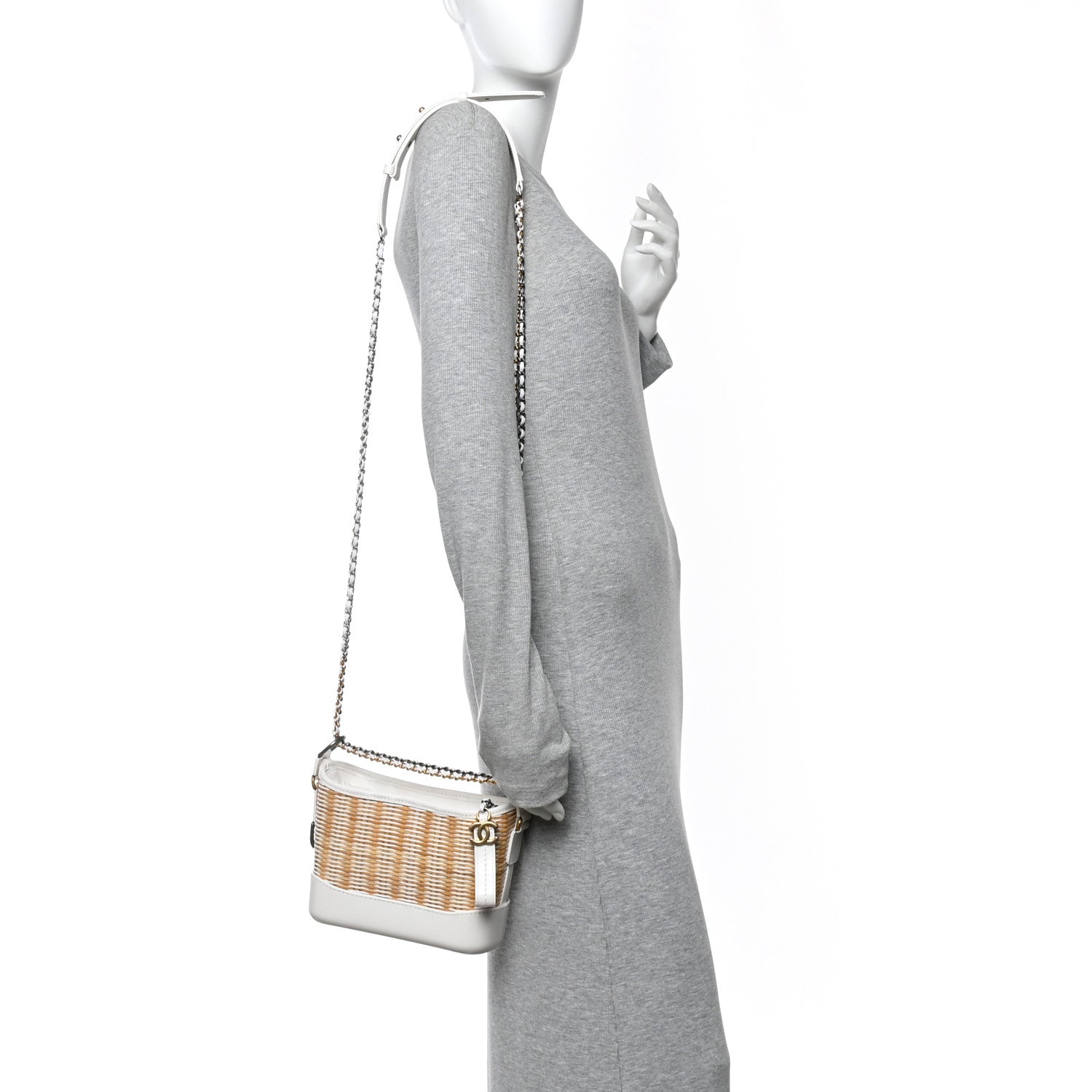 Chanel Rattan Calfskin Small Gabrielle Hobo Beige Ivory 2 of 15