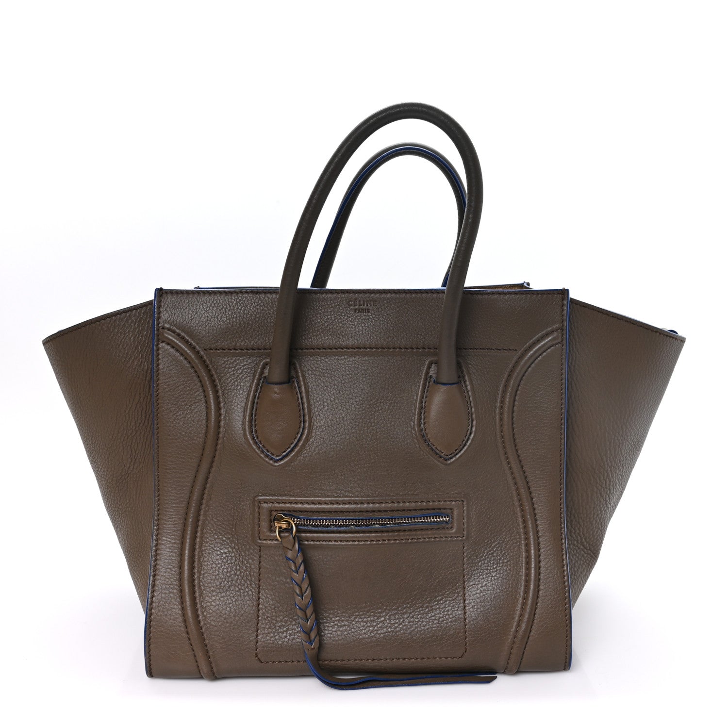 Celine Baby Grained Medium Phantom Luggage Taupe Blue Trim 1 of 10