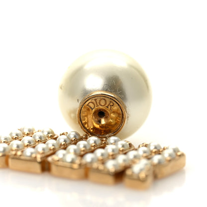 Christian Dior Metal Pearl Tribal Drop Earrings Gold 5 of 5