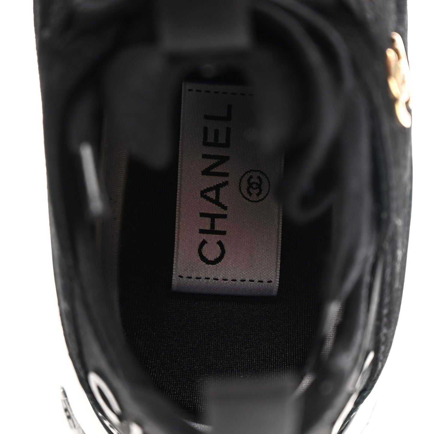Fabric Calfskin Suede CC Sneakers 37.5 Black