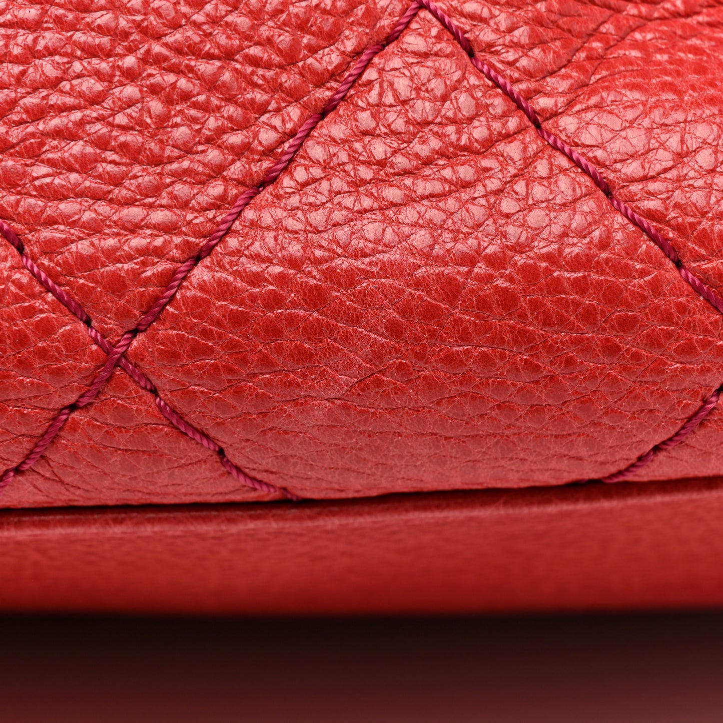 Glazed Calfskin Large On The Road Tote Red