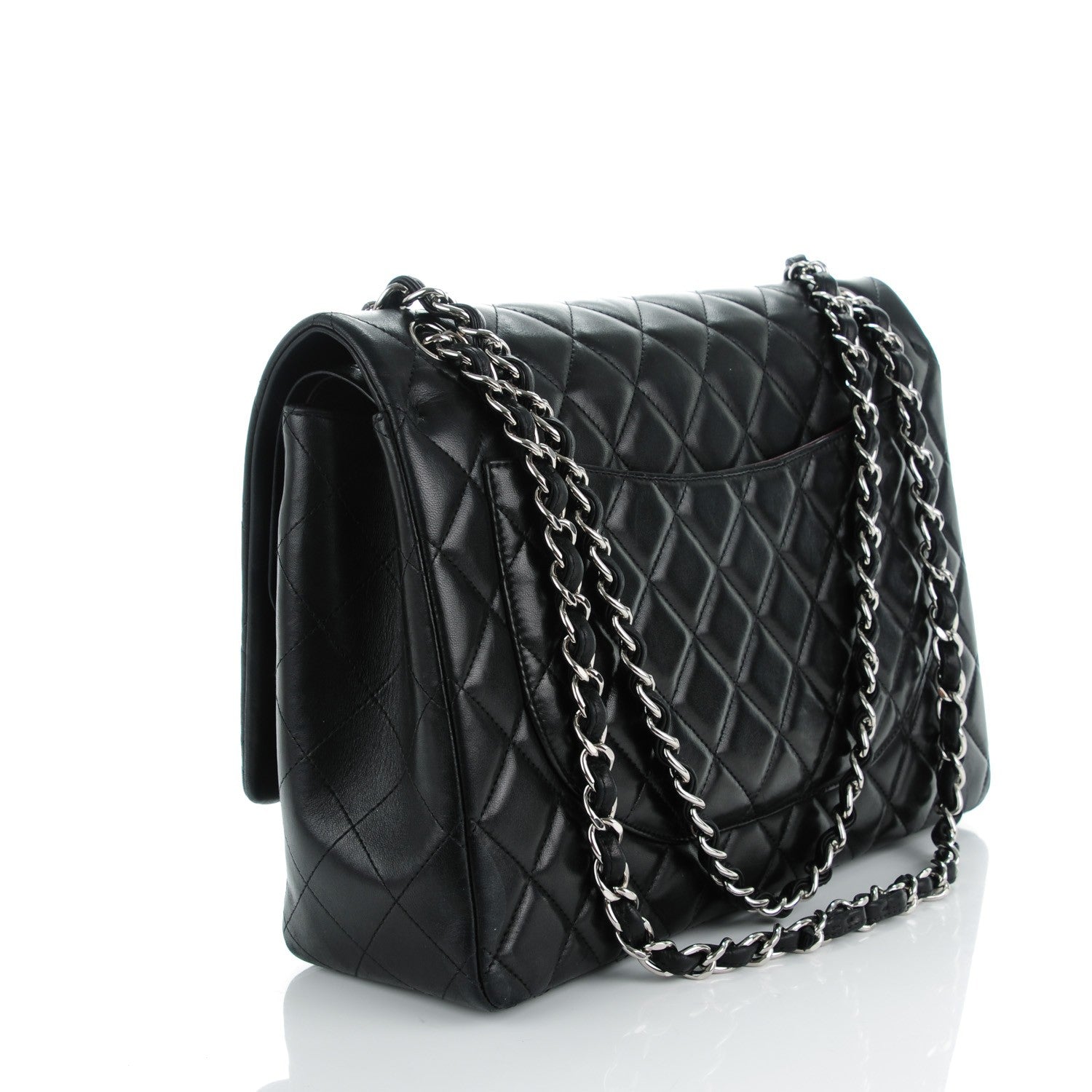Chanel Lambskin Quilted Maxi Double Flap Black 3 of 10