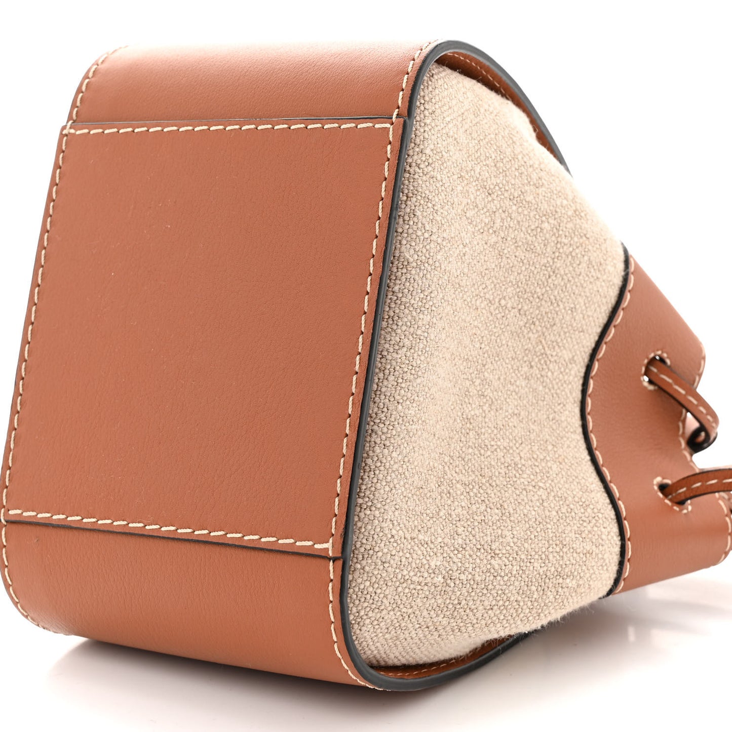 Calfskin Canvas Mini Hammock Shoulder Bag Natural Tan