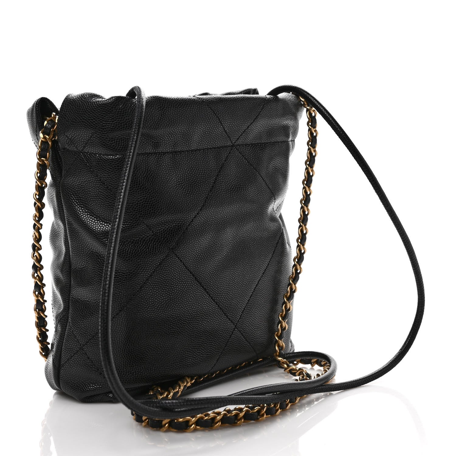 Chanel Shiny Caviar Quilted Monochrome Mini Chanel 22 Black 3 of 10
