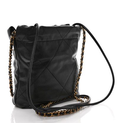 Chanel Shiny Caviar Quilted Monochrome Mini Chanel 22 Black 3 of 10