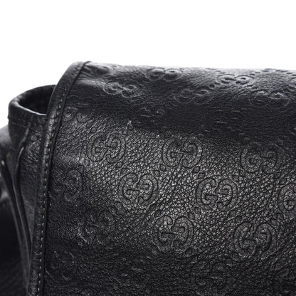 Gucci Guccissima Medium Flap Messenger Bag Black 8 of 15