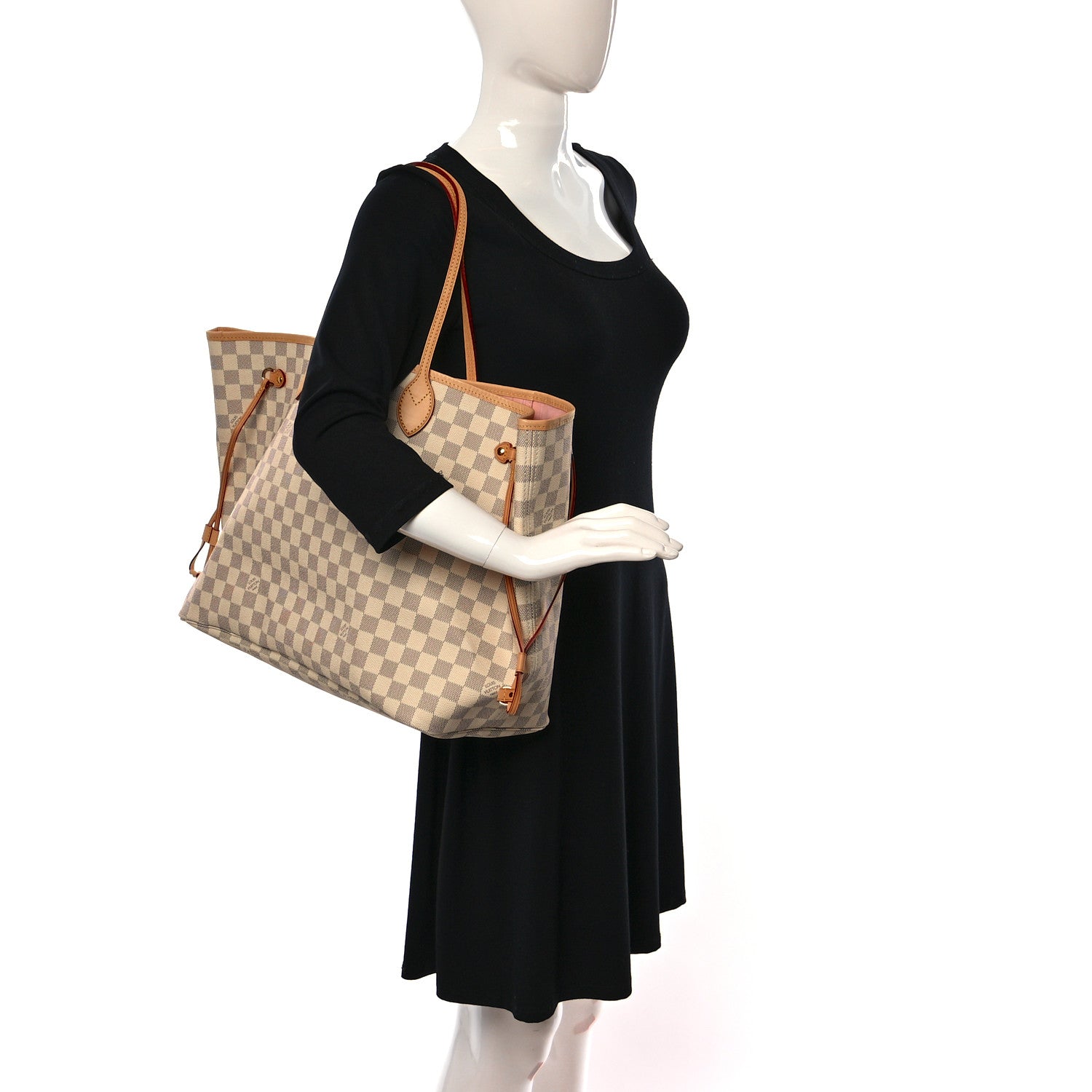 Louis Vuitton Damier Azur Neo Neverfull MM Rose Ballerine 2 of 13