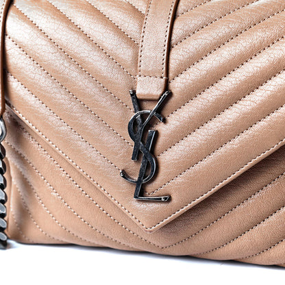 Saint Laurent Sheepskin Matelasse Chevron Monogram Medium College Bag Fard 7 of 8