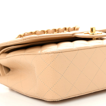 Chanel Caviar Quilted Medium Double Flap Beige 9 of 11
