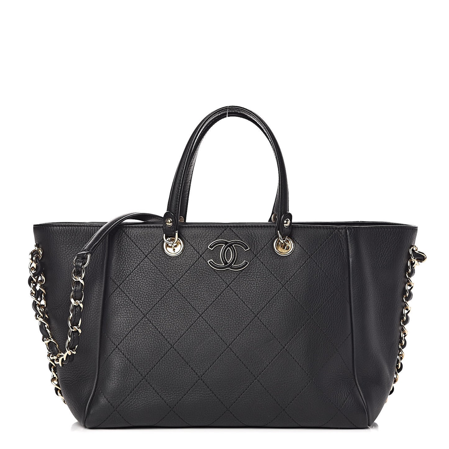 Bullskin Stitched Small Shopping Tote Black