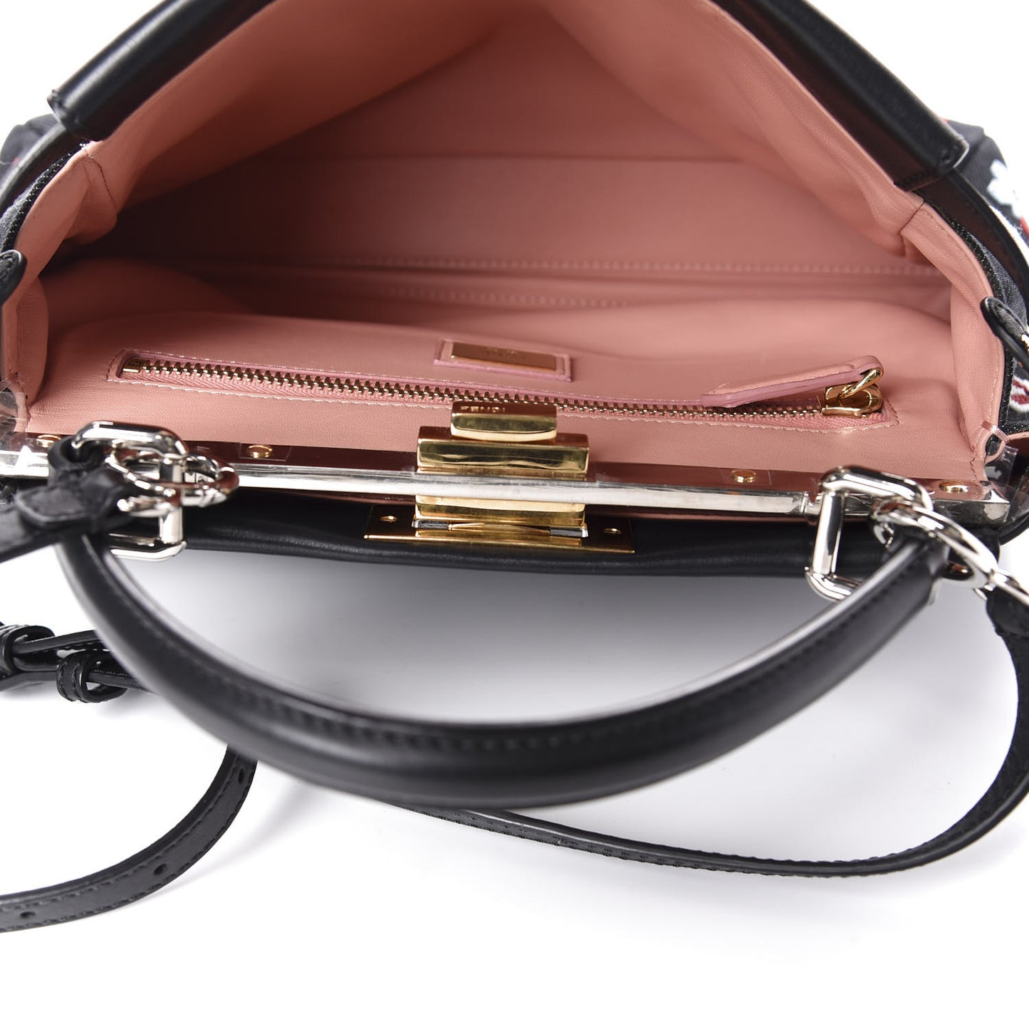 Denim Vitello Dolce QuTweet Beaded Medium Peekaboo Iconic Satchel Dark Blue Multicolor Black