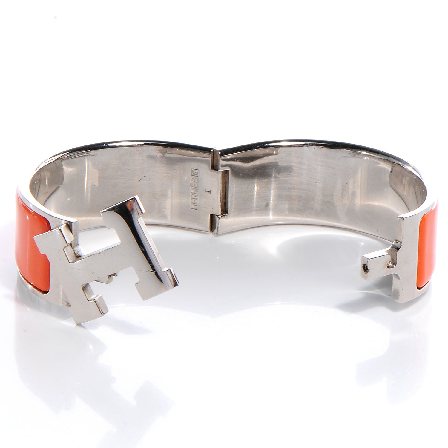 Hermes Enamel Wide Clic Clac H Bracelet PM Orange 3 of 5