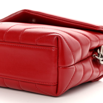 Saint Laurent Calfskin Y Quilted Monogram Toy Loulou Crossbody Bag Rouge Eros 11 of 12